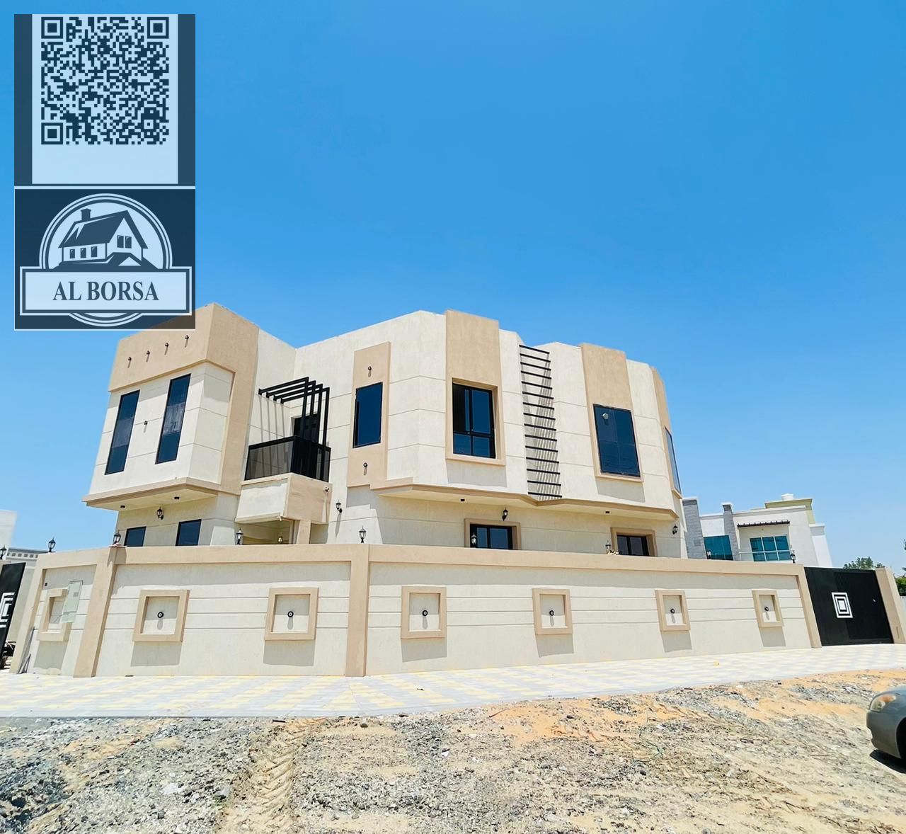Villa for sale, freehold, in Al Helio 2, consisting of 5 master bedrooms, in addition to a council, a hall, and a maid's room.