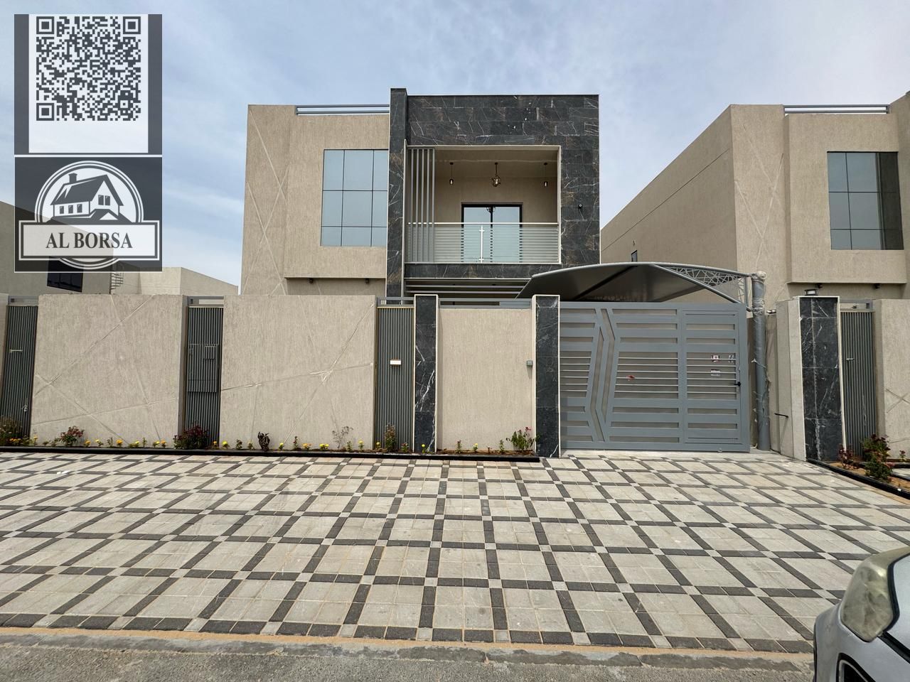 For sale, a villa in Ajman Al Zahia Consisting of 5 master bedrooms, maid's rooms, a council, a hall, and including registration fees