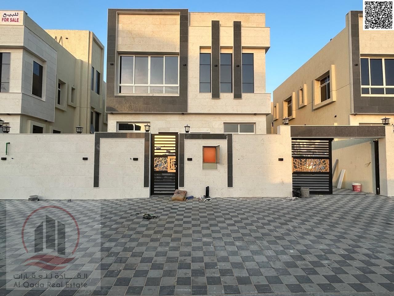 For sale, a villa in Ajman Al Helio, 5 master rooms, a Majles room, a hall, and a maid’s room, freehold for all nationalities, Installment with out do