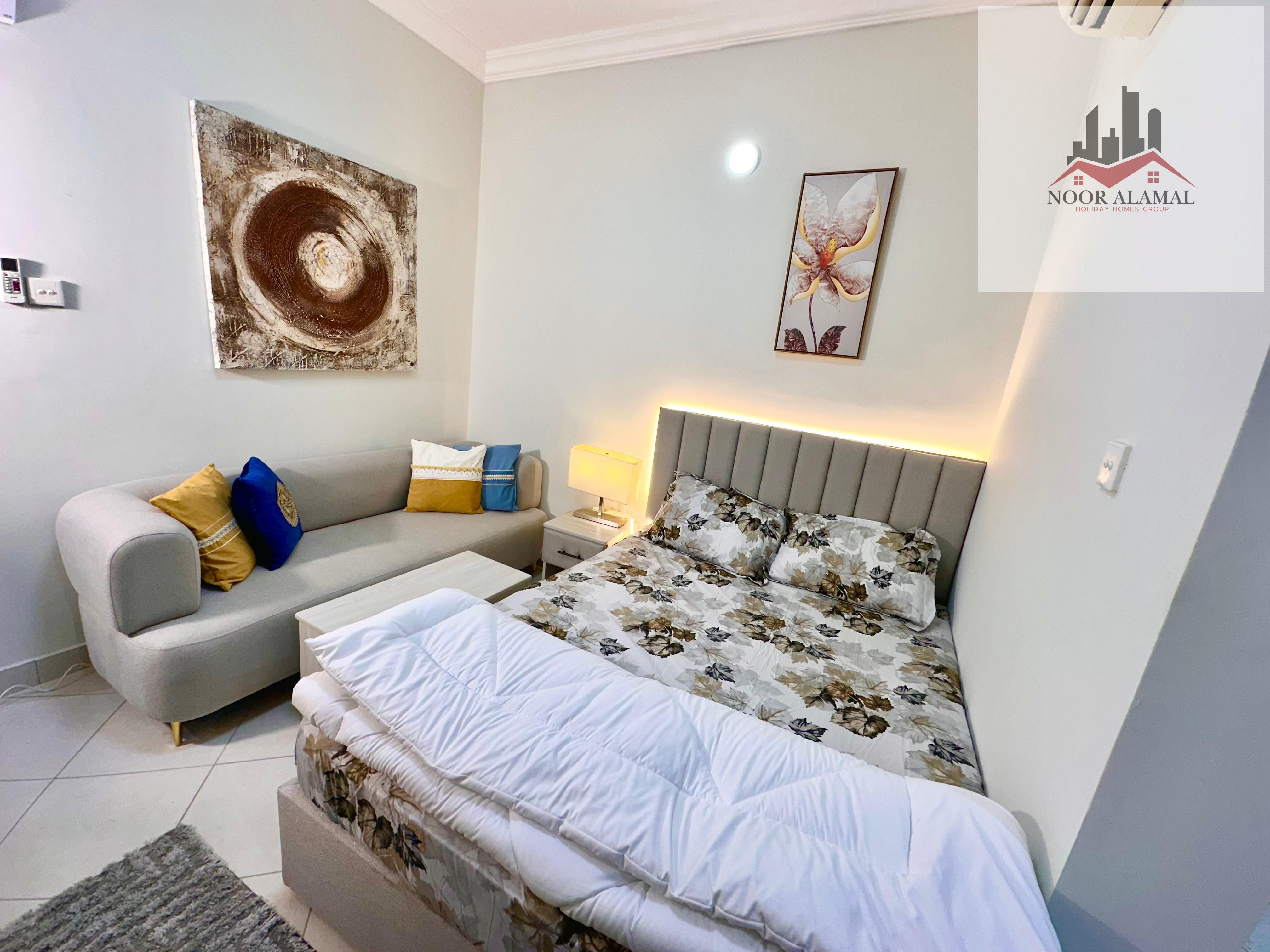 Sharjah Al Butinah, furnished studios, super deluxe furniture, second occupant, price 2700, including all bills