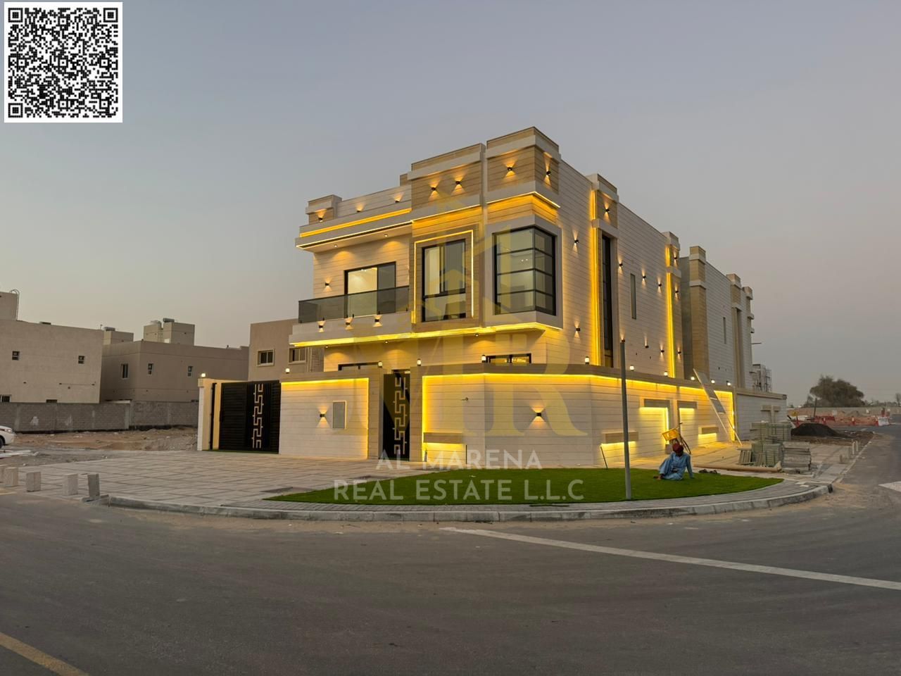For Sale – Modern Villa in Al Helio 2 – Ajman | 5 Master Bedrooms with Built-in Wardrobes | Majlis | 2 Living Rooms | Prep Kitchen | Rooftop Lounge