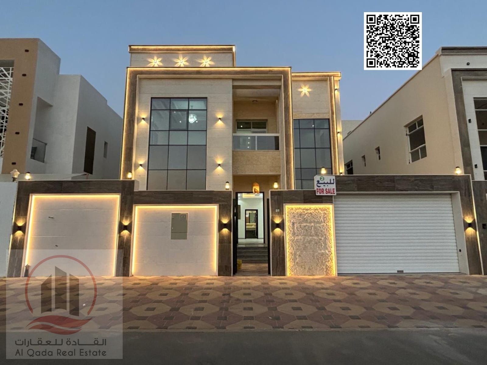 For sale: Villa in Ajman Al Yasmeen, 5 master bedrooms, a living room, and a maid's room. Freehold for all nationalities. Bank financing is possible w