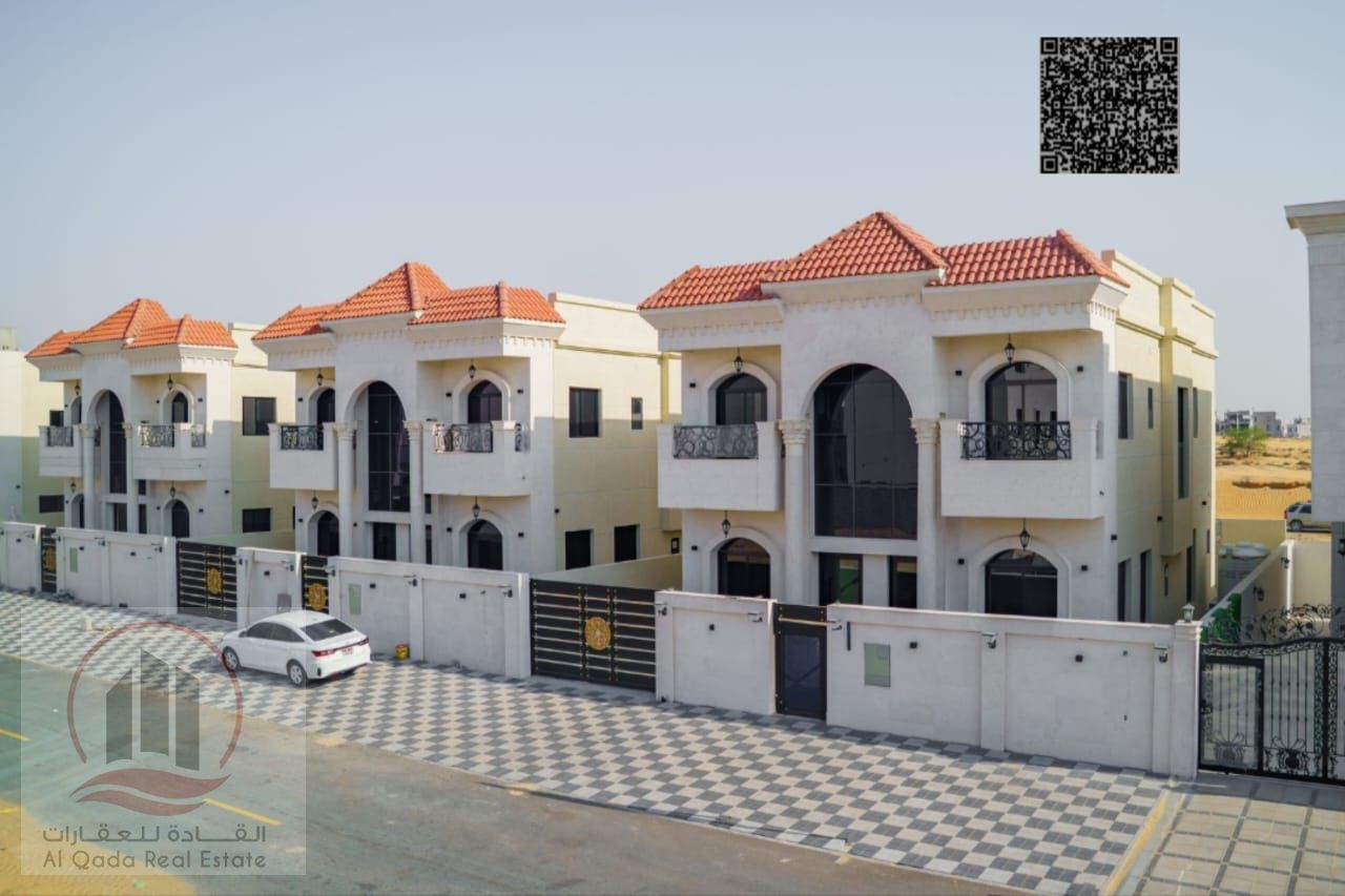 For sale: A villa in Ajman, Al Helio, 5 master bedrooms, a living room, and a maid's room. Freehold for all nationalities. Bank financing is possible