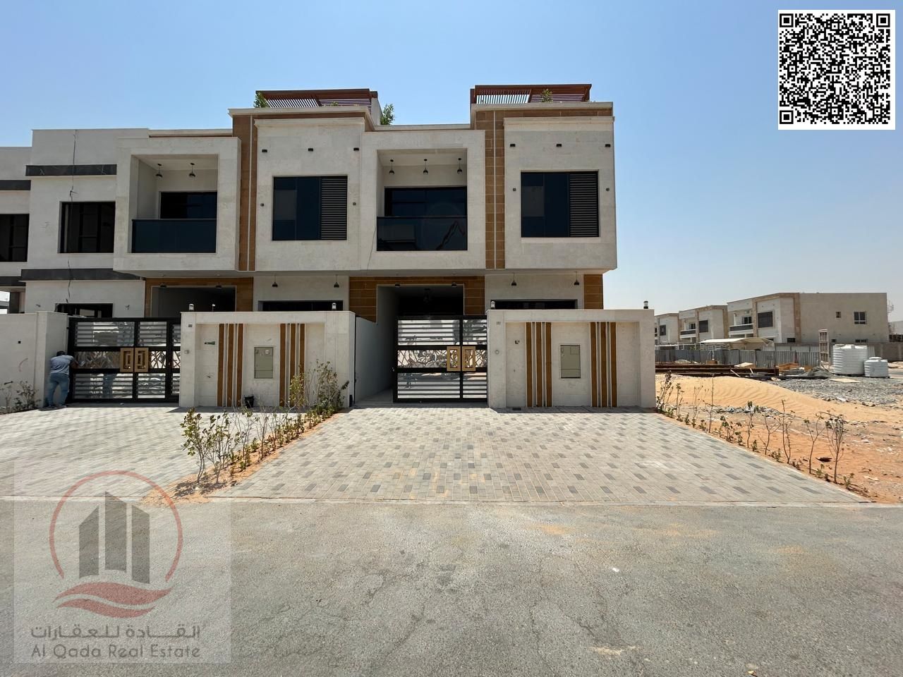 Townhouse for sale in Ajman, Al Bahia area, including registration fees (5 master bedrooms + large living room + large hall + maid's room)