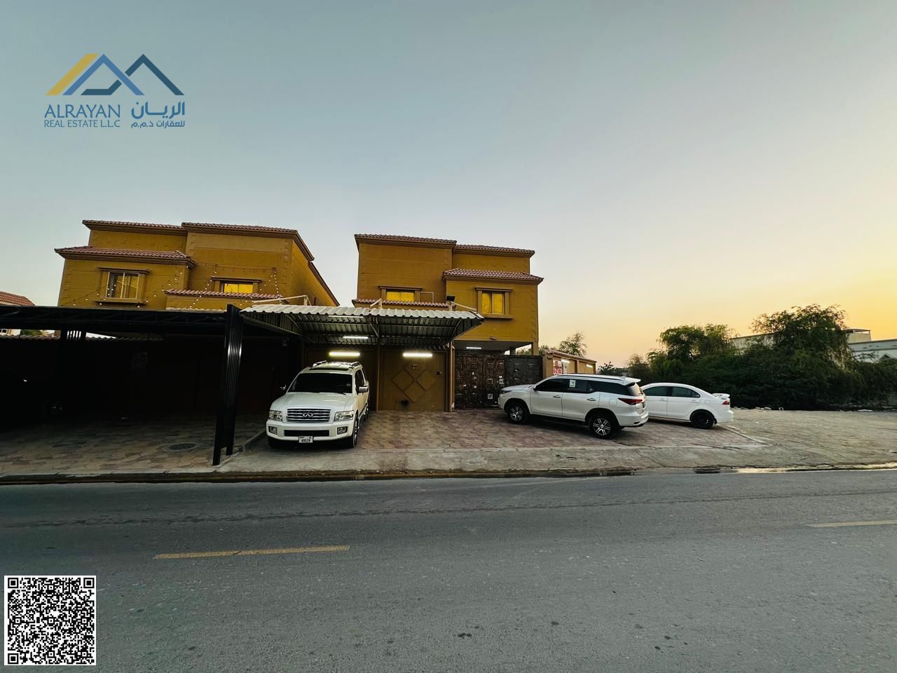 Large spaces, freehold for all nationalities. A huge, luxurious villa, including air conditioning and electricity, in Al-Muwaihat 3.