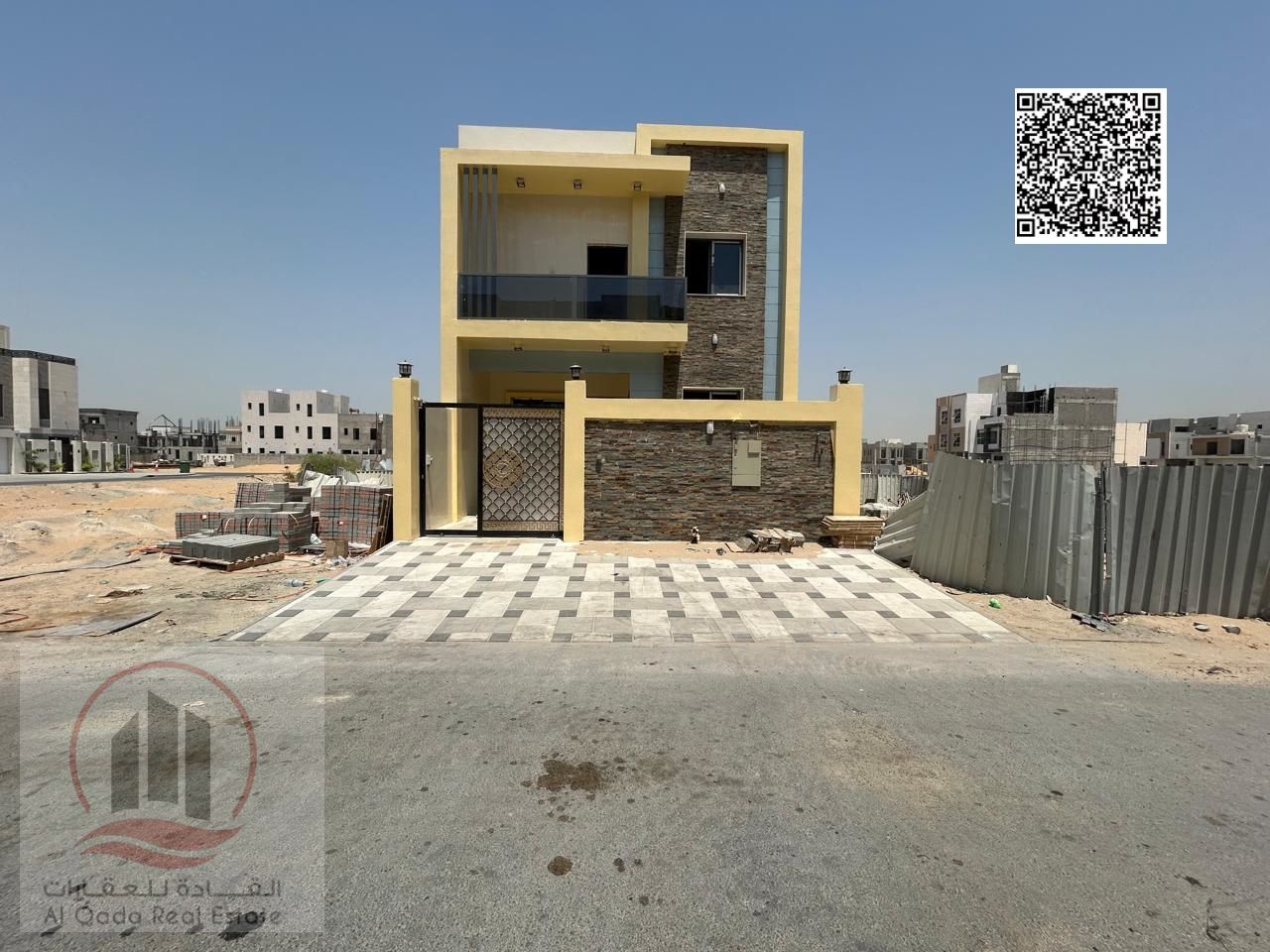 Villa for sale in Ajman, Al Bahia area, including registration fees. (5 master bedrooms + a large living room with sinks