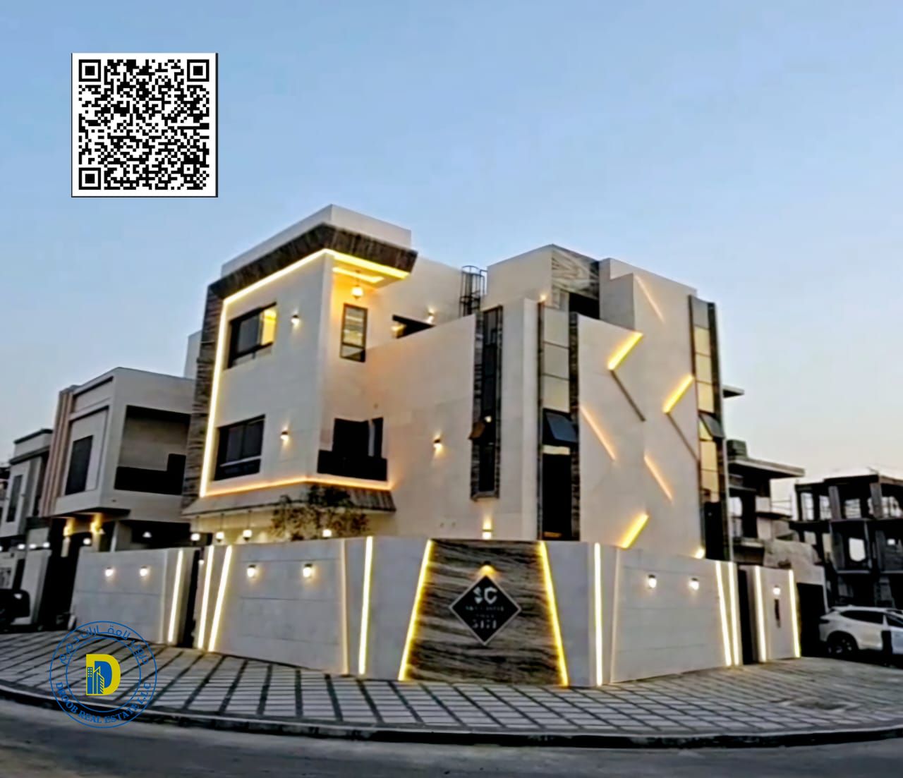 For sale: Luxurious modern villa in Al Yasmin area. Price includes water, electricity, and air conditioning.