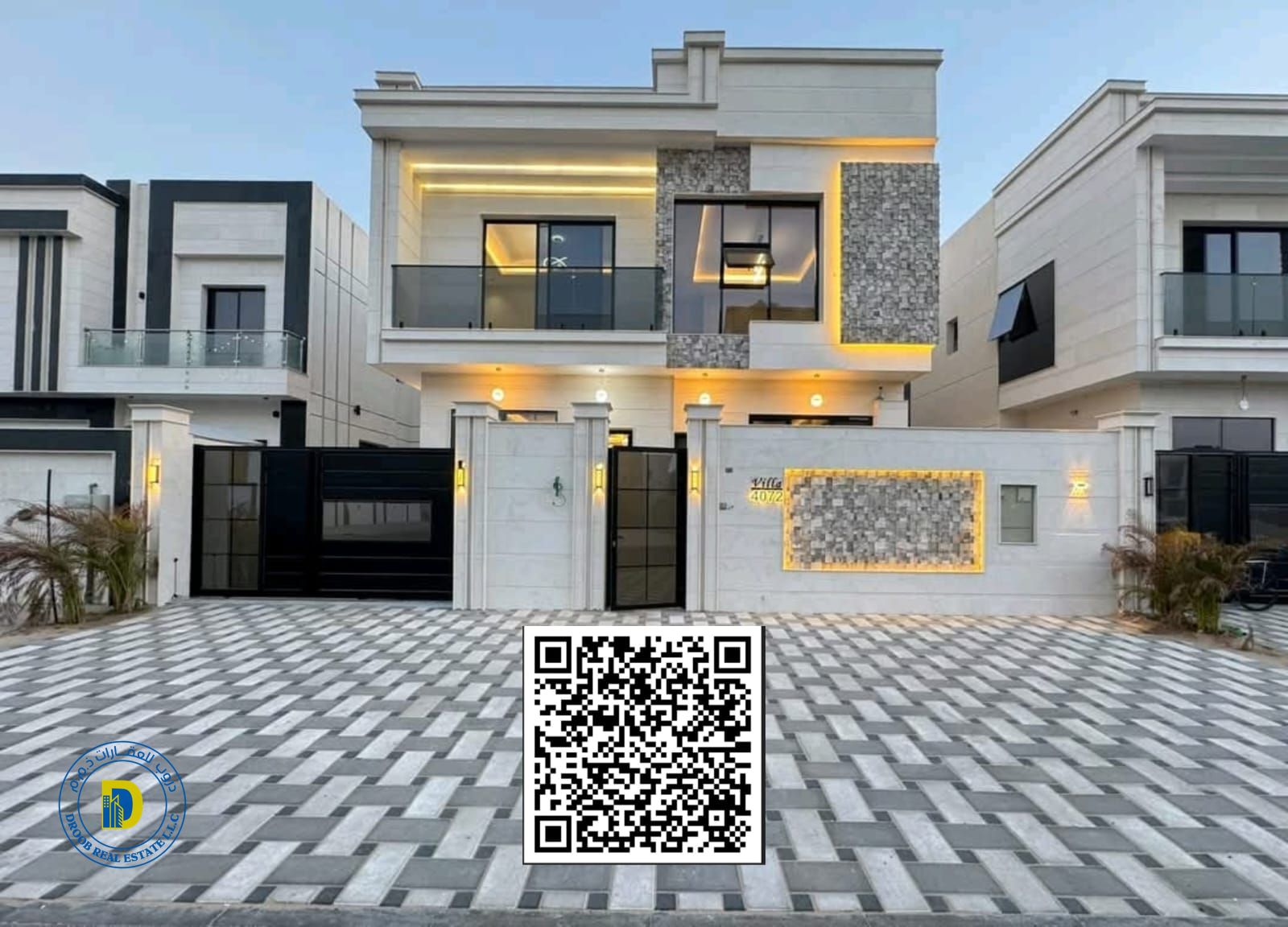 For sale, a modern villa with 5 rooms, in a prime location, very close to Sheikh Mohammed bin Zayed Road.