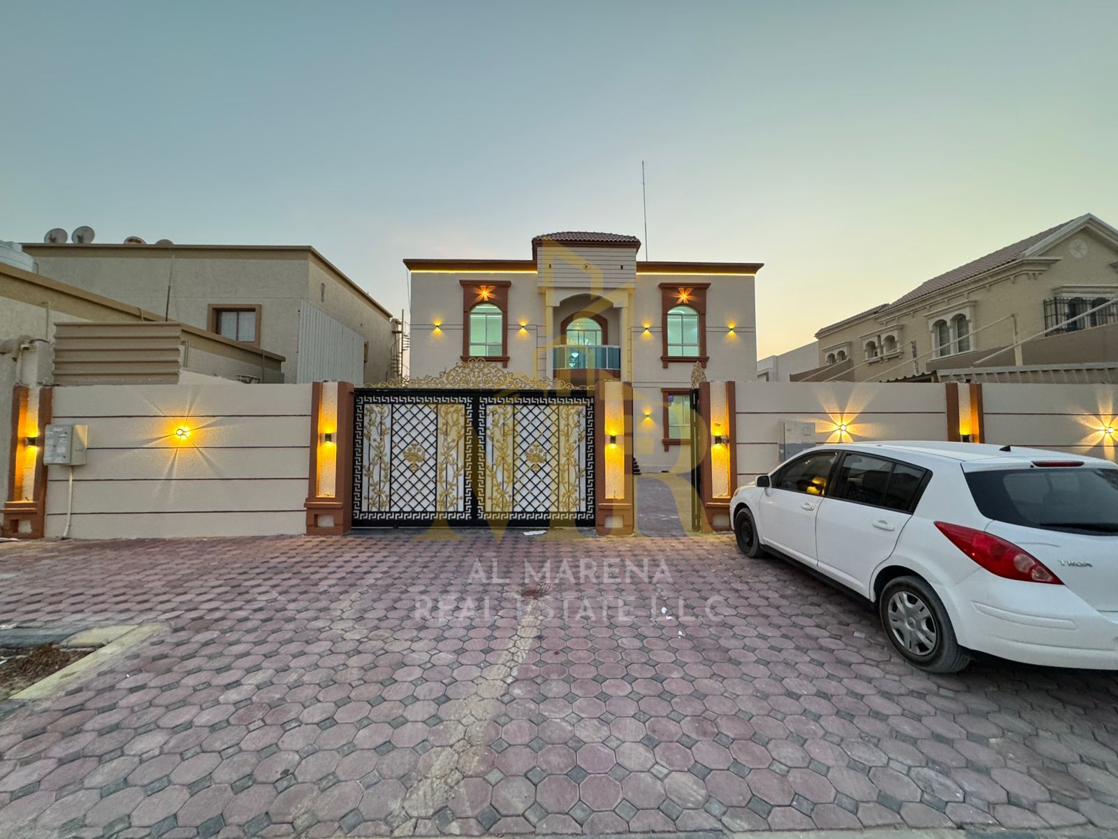 For freehold ownership, bank financing or cash, in Ajman, a luxurious villa, the first resident in Rawda 1, two floors and a roof, 5 master bedrooms,