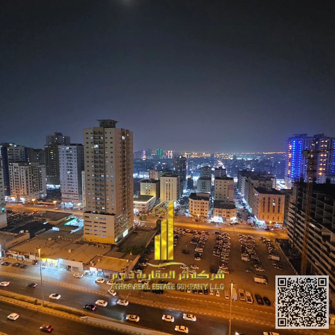 Two-bedroom apartment with a balcony, gym, swimming pool and parking, newly furnished in Ajman - Al Rashidiya 1 - Gulfa Tower
