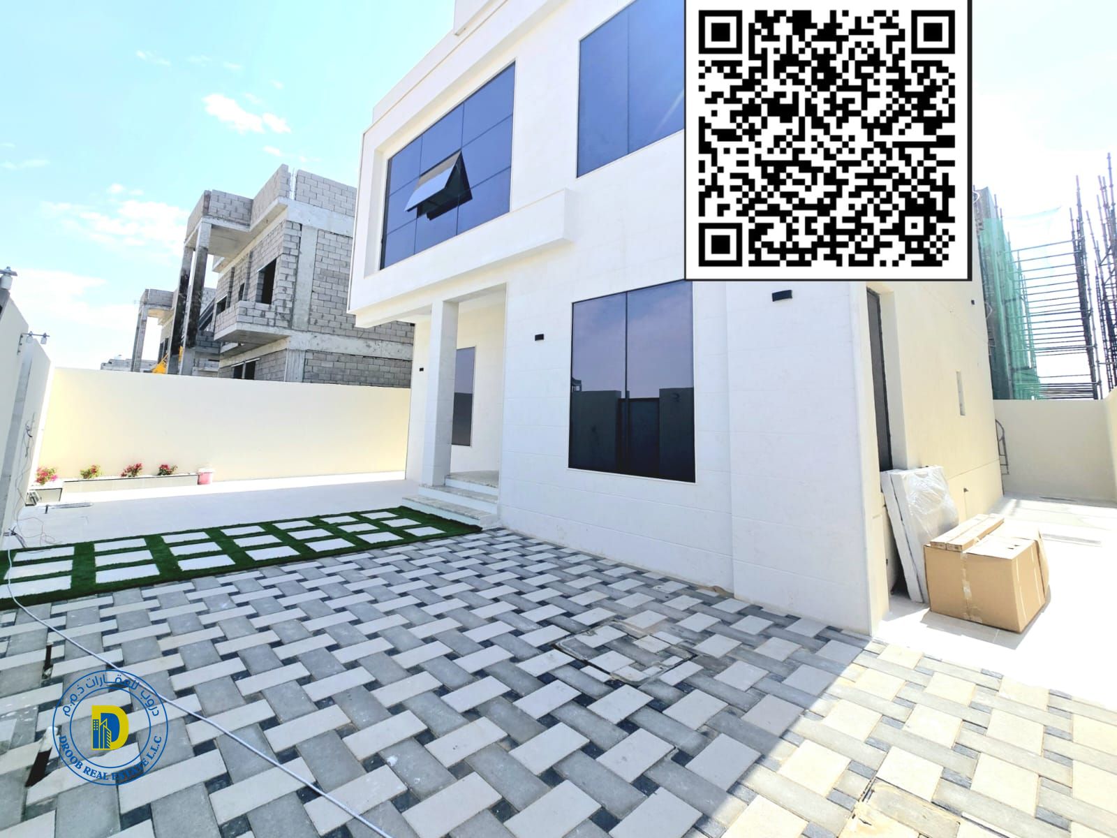 For sale, a 3-bedroom villa with modern finishing. The price includes registration and ownership fees.