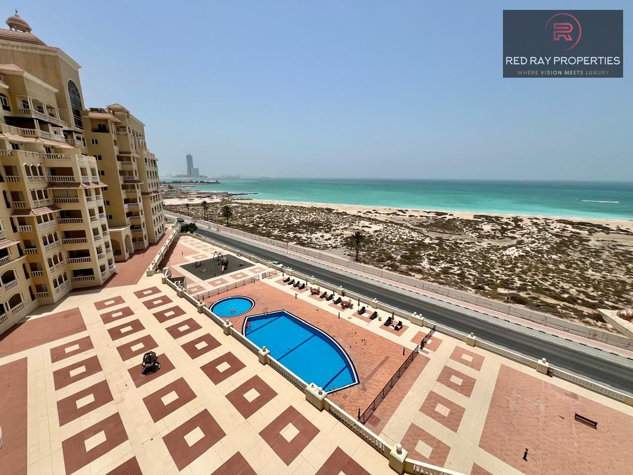 1bhk for rent in al hamra village with stuning sea view