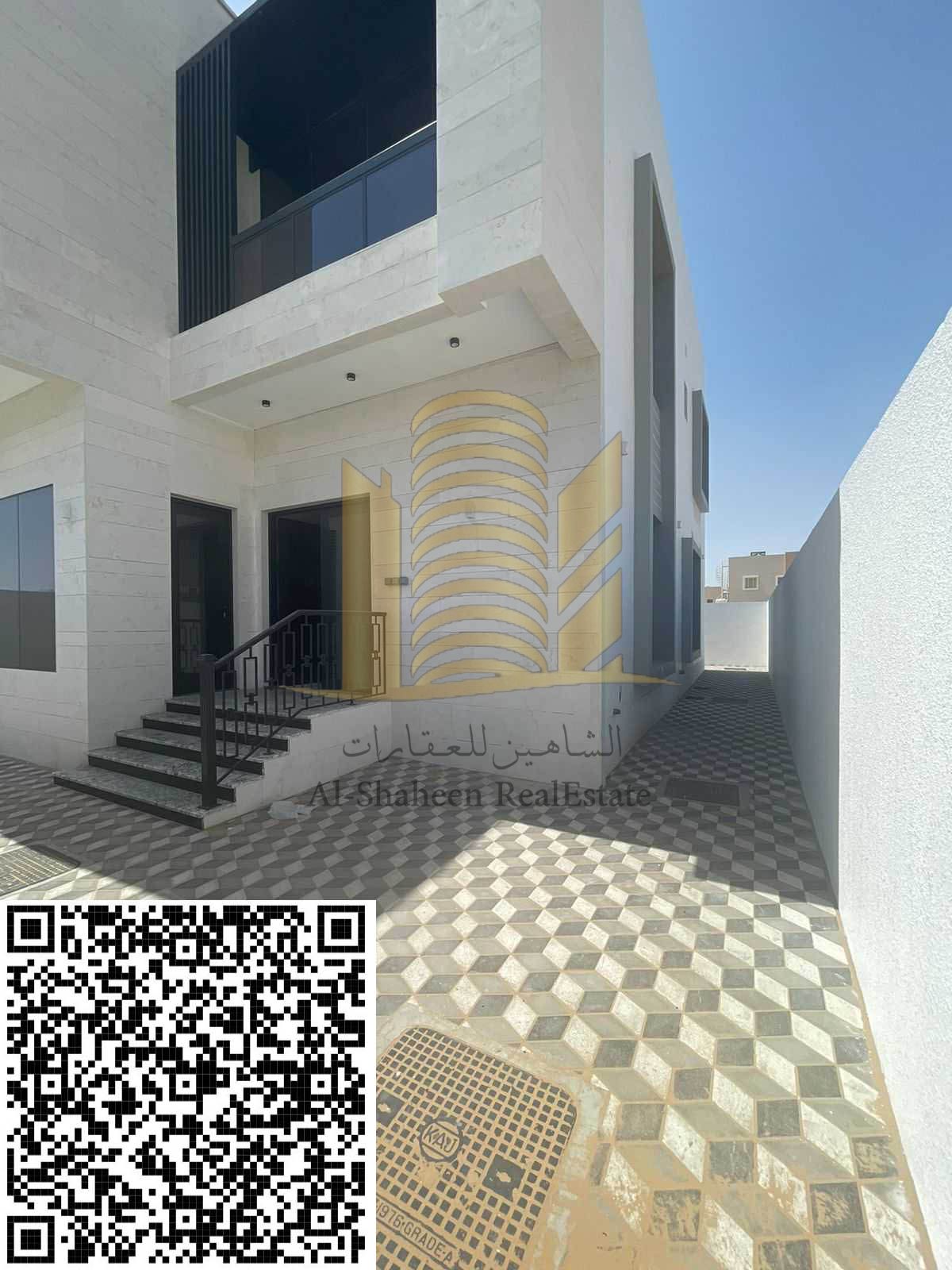 For sale villa in Al Yasmine Very close to Khalifa Street Personal finishing Four master rooms with a maid's room A hall, a sitting room, and a large