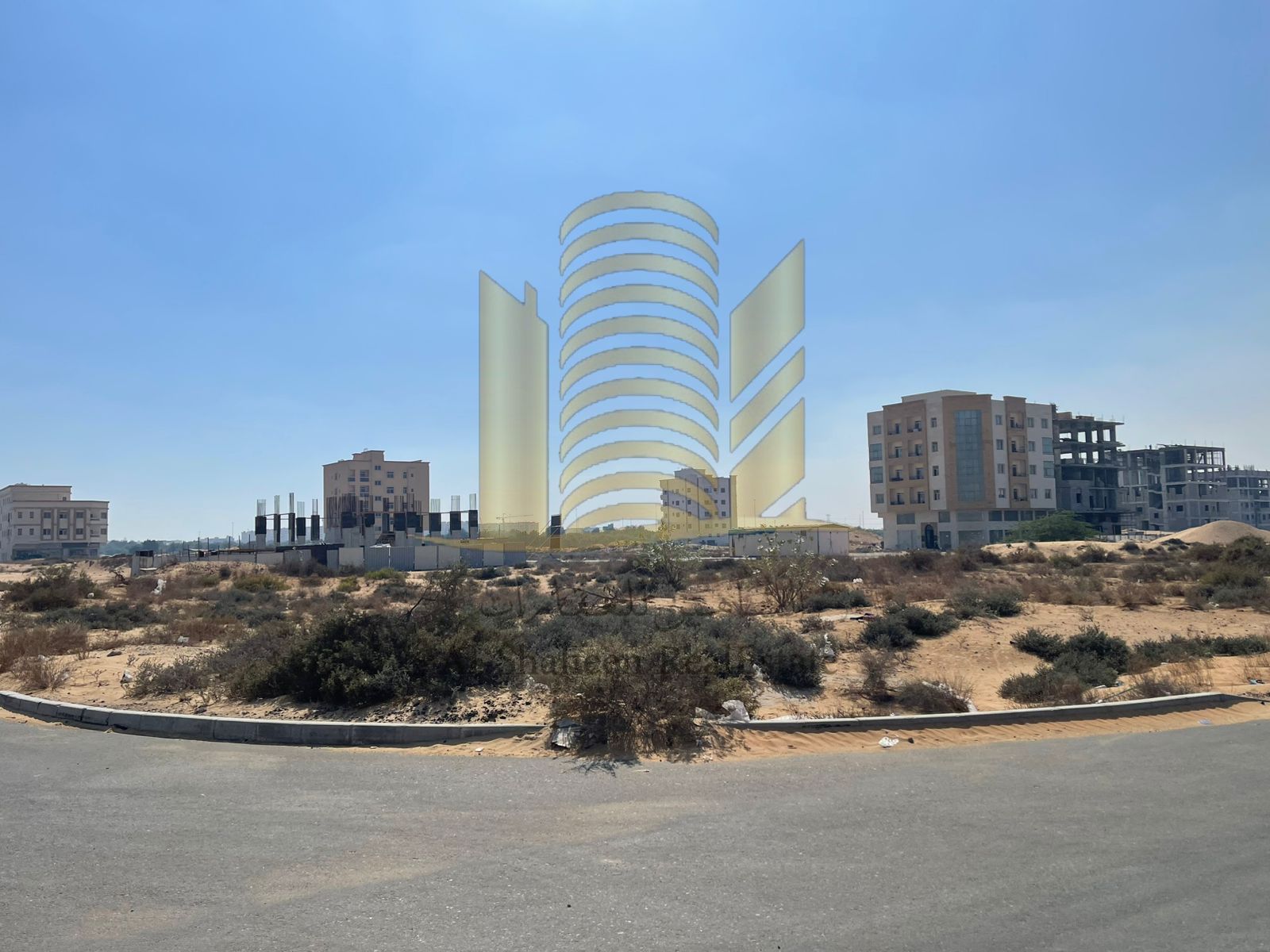 Available 2 side corner land for sale in al alia global city 4300 sqft commerical residential ground+4 approved price final:- 1.650000 aed (non-negoti