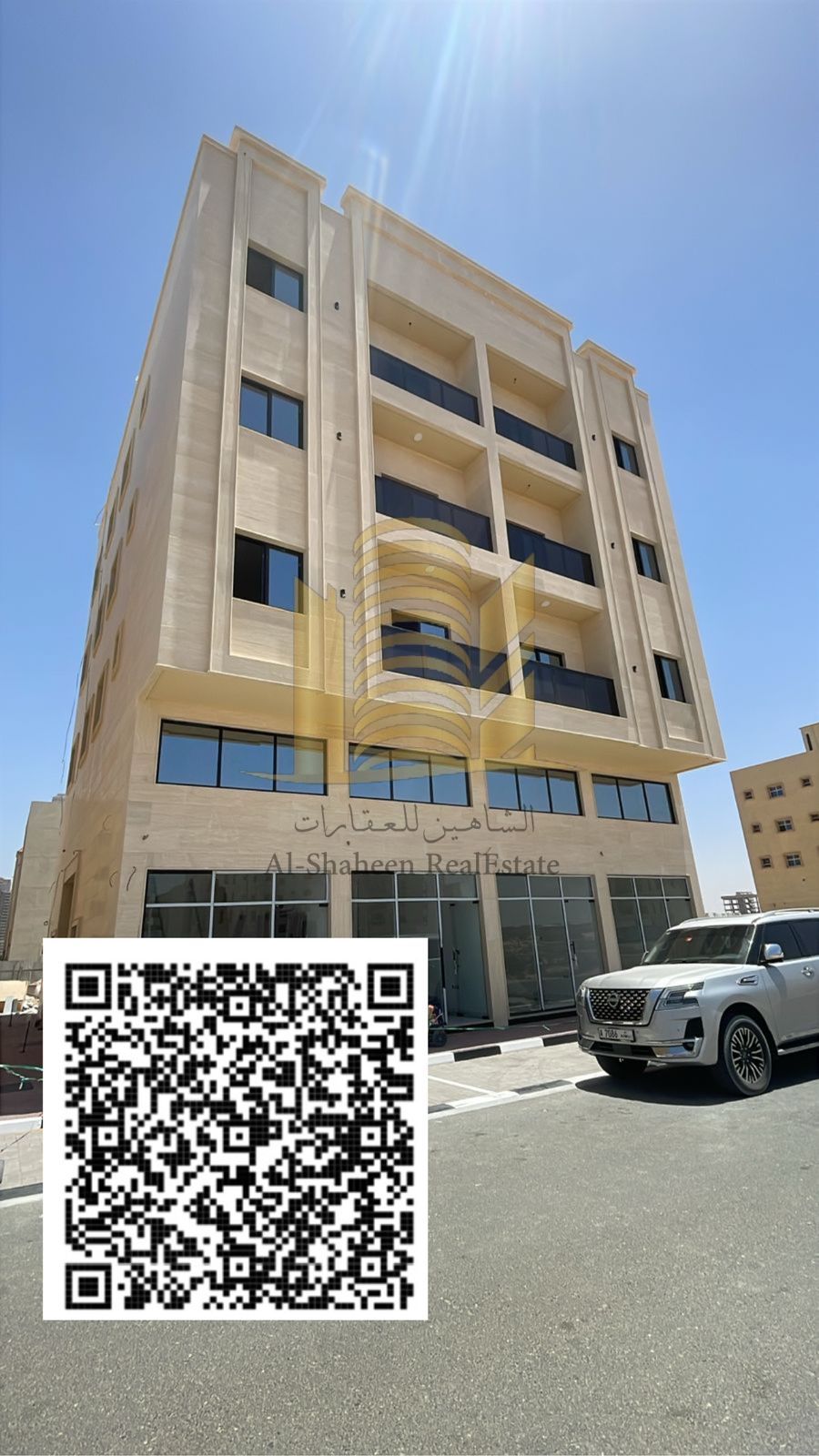 Brand new building for sale in al alia 3100 sqft land size 2 bedroom hall (3 units) 1 bedroom hall (6 units) Studio (1 unit) 4 shops Without electric