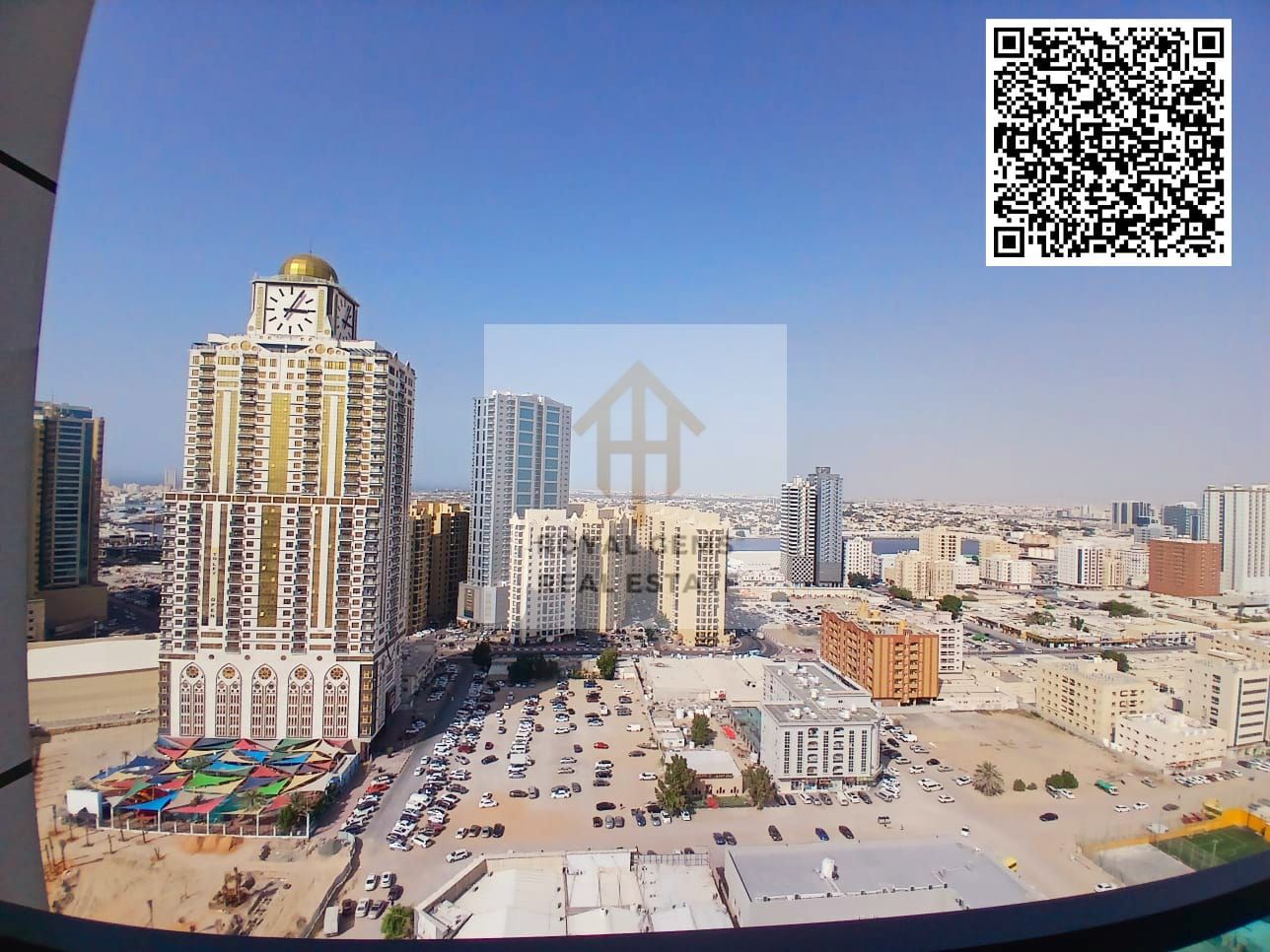 For Sale< 1bhk oclock tower view + Ready move + freehold evryone 100% + payment plan 7years + prime location gulfa tower
