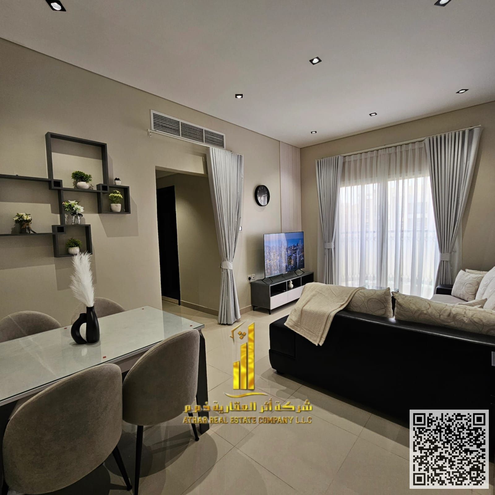 Luxury apartment (first tenant) one bedroom and a hall, newly furnished, for rent in Ajman - Al Jurf 2 - next to Al Aqsa School