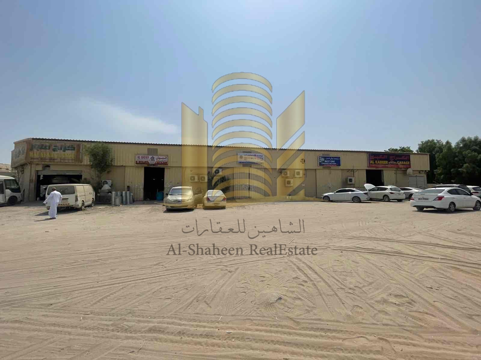 Available industrial property for sale in new industrial area 1. Next to the amman street 2nd land from amman street. 40000 sqft land size Builtup area 36000 sqft 9 warehouse (each warehouse 2200 sqft) 84 labourcamp rooms Very prime location property n