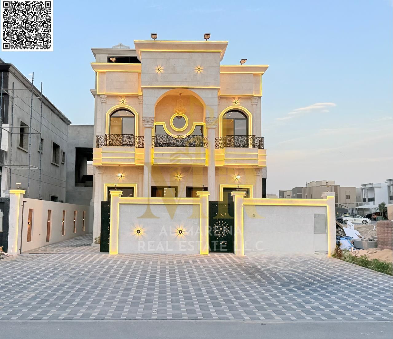 For Sale – Luxury Villa on the Main Road in Al Zahia, Ajman | 2 Floors + Rooftop | 5 Master Bedrooms | Majlis | Living Room | Prime Location | Eleg