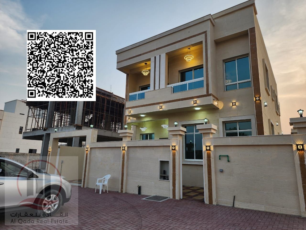 Villa for sale at Ajman -Al Heloi area the Villa 3200 sqft G + 1 (5 Master room +big court + big Majlis +big Hall +maid room)