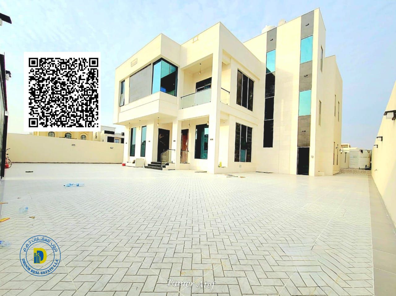 For sale, a large villa with an area of 6,300 square feet in Rawda 1. The price includes an elevator and central air conditioning.