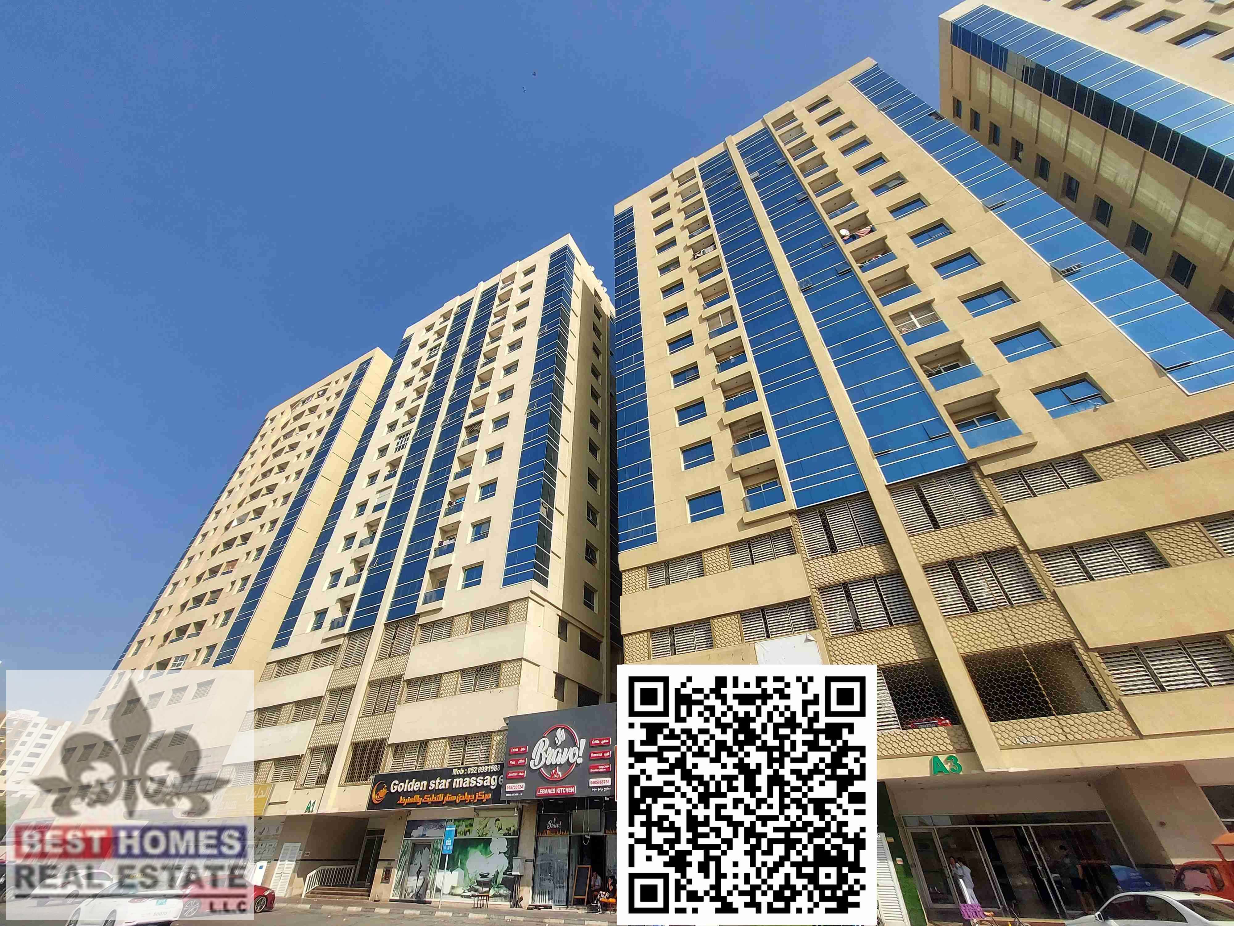 Open view 2 bhk Rent Almond towers ajman