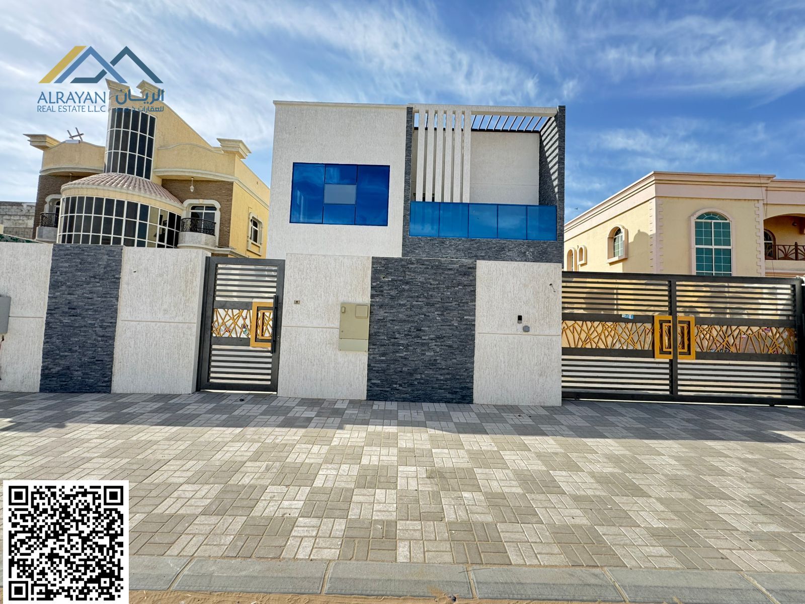 Own your property for the value of your rent. A villa in Al-Muwaihat, hotel finishing, large area, newly built, first resident, freehold, nationalitie