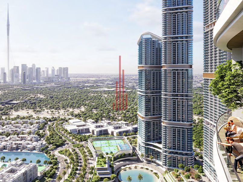 Luxury Apartment on the 50th Floor | Crystal Lagoon & Villa Community View