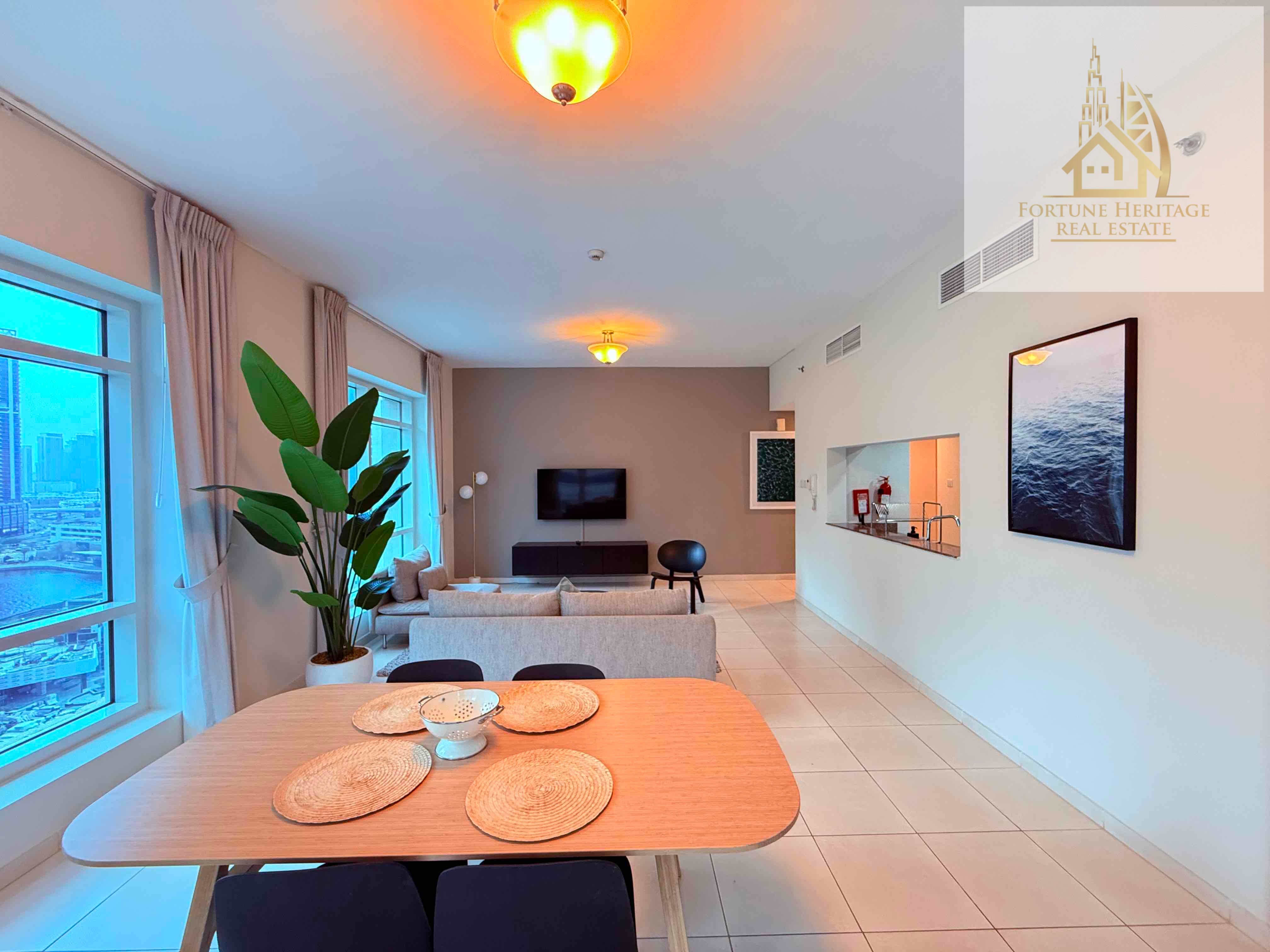 Luxuries 1Bedroom Furnished with marina walk view & included all bills ready to move