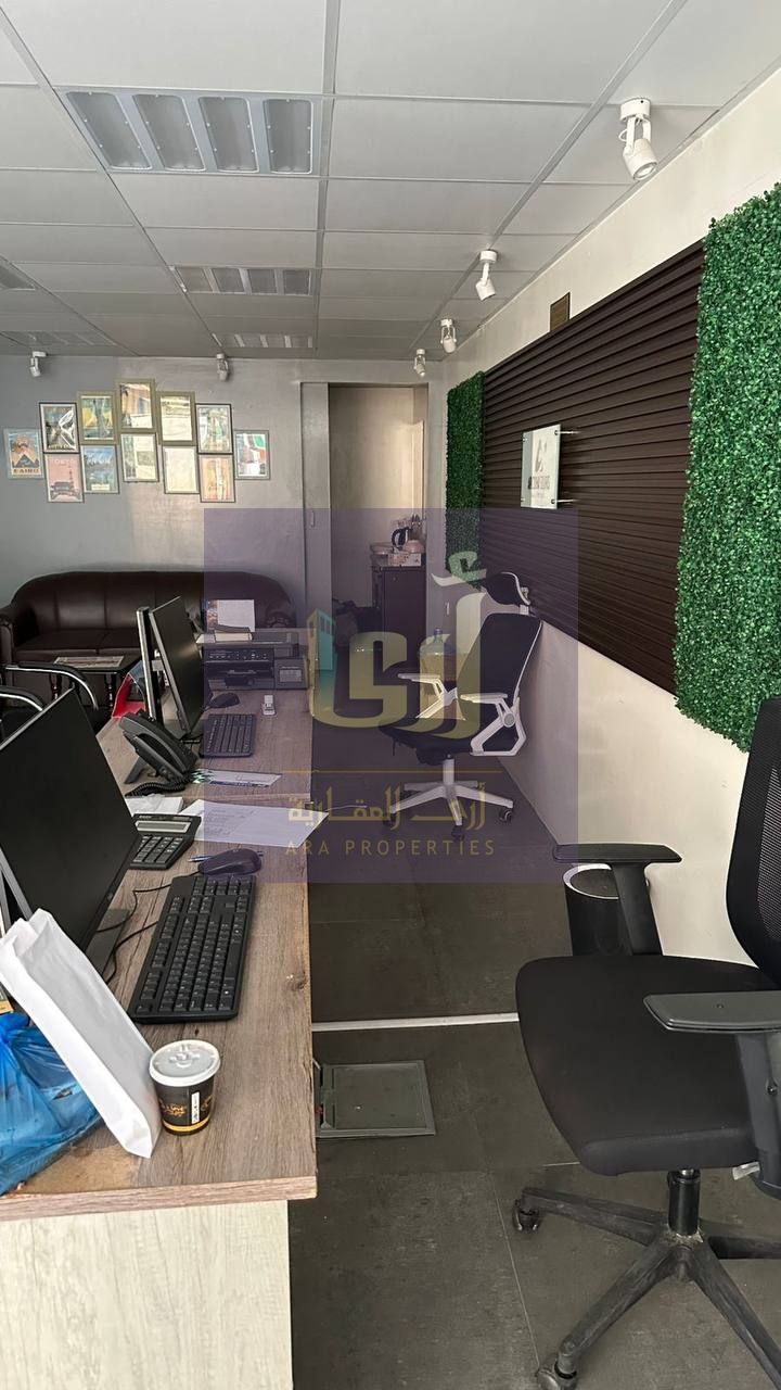 Shop for rent, 70 sqm, fully furnished with decor & AC, mezzanine, prime location opposite Al Qassimi Hospital. Suitable for all businesses. Call 0556