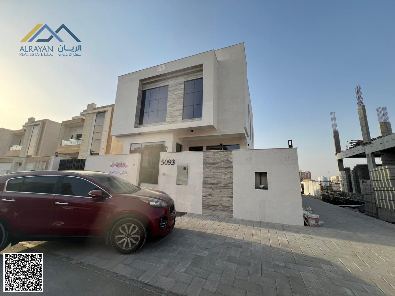 Luxury villa in Al Yasmeen with VIP finishes, including registration and ownership fees.