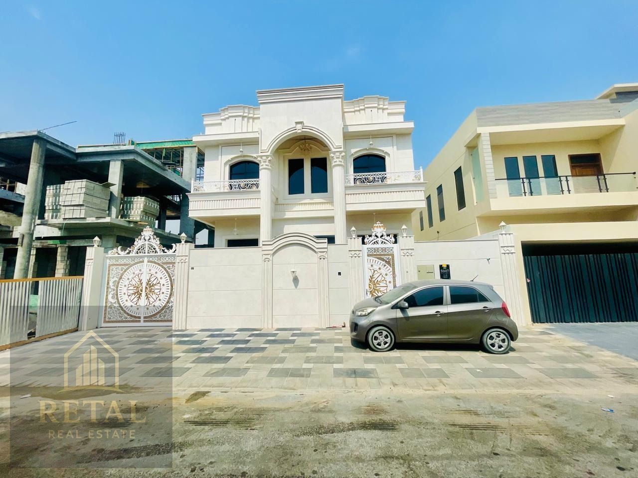 Luxury villa for sale in Al Yasmeen 1 Ajman with modern design two floors prime location near Sheikh Mohammed Bin Zayed Road and parking for 6 cars fr