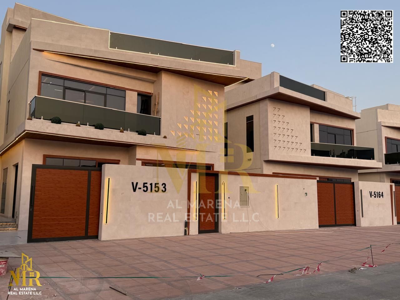 Location: Al Helio 2 - Ajman Land Area: 3,850 square feet Built-in Area: 4,000 square feet Number of Floors: Two floors + roof Number of Rooms: 5 mast