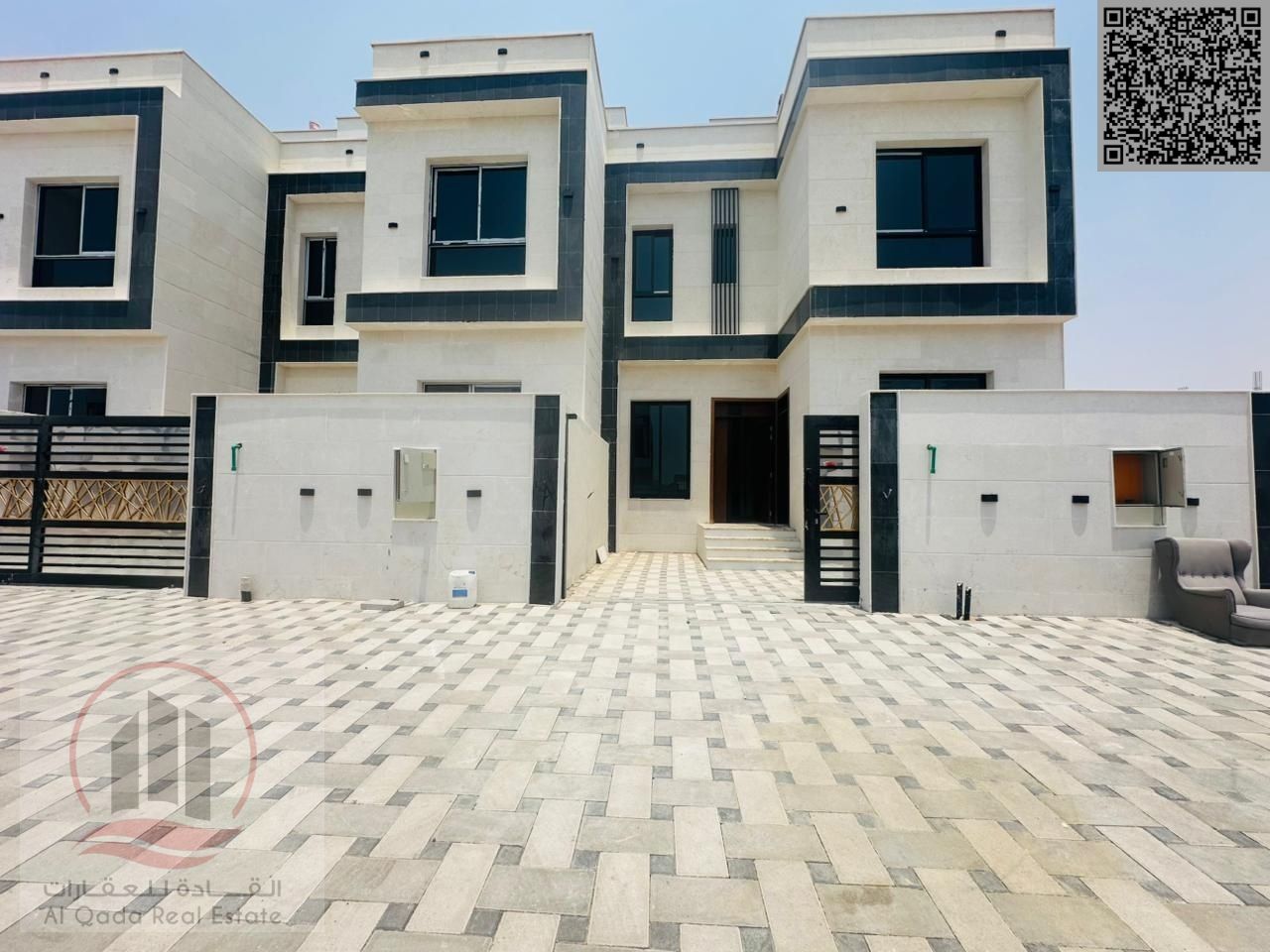Villa for sale in Ajman, Al Helio area, 4 master bedrooms, a living room, a maid's room, freehold for all nationalities, with bank financing available