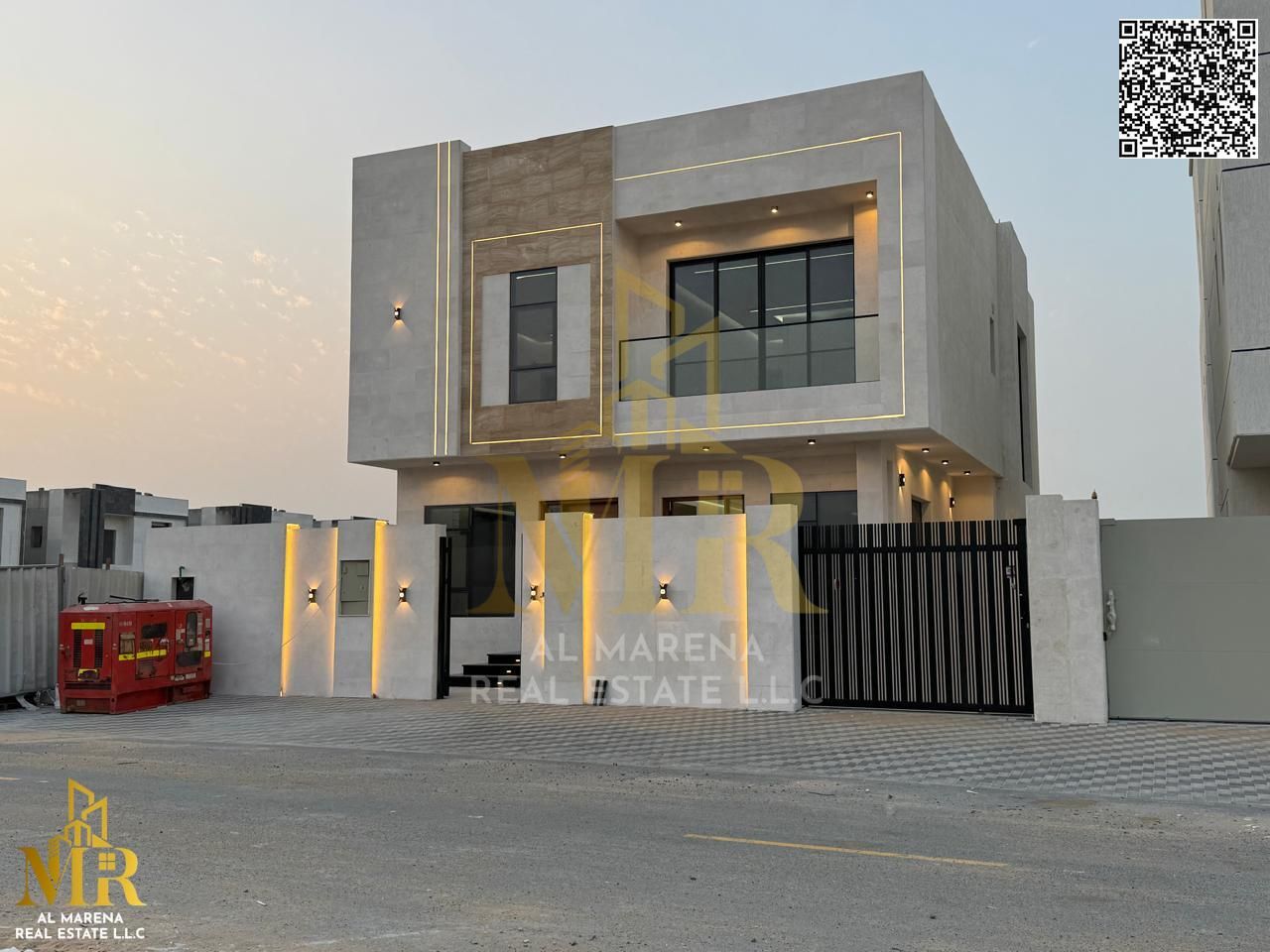 Luxury villa for sale in Al Zahia, Ajman | 5 master bedrooms with closets + maid's room | Modern design | Fully centrally air-conditioned | 3,200 sq f