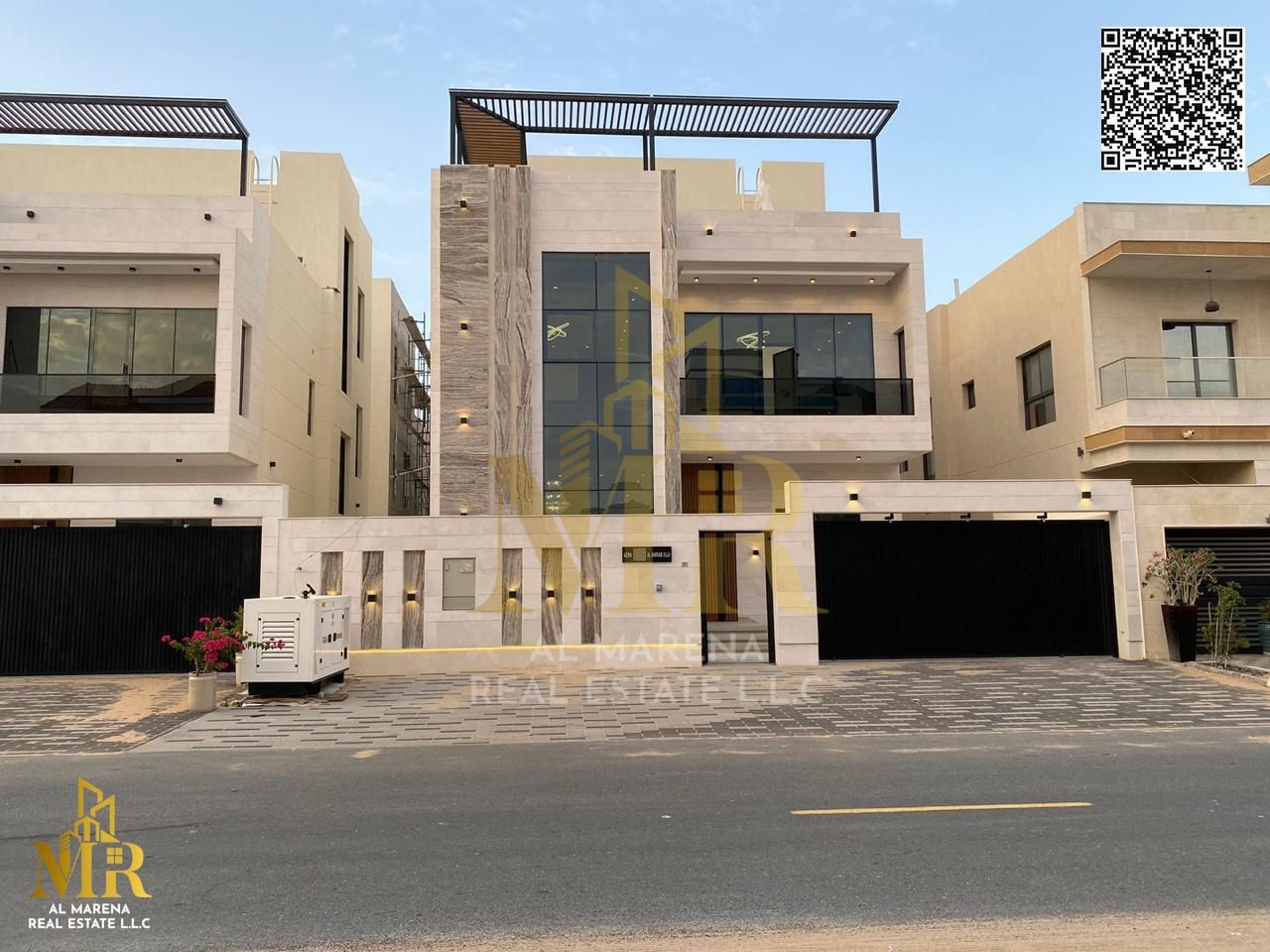 For sale - Luxury villa in Al Zahia - Ajman | Area 3014 square feet | 7 master bedrooms | Majlis, hall, and equipped kitchen | Electricity, water, and