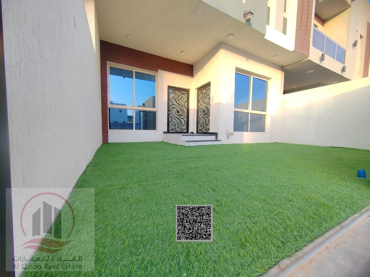 For sale: Villa in Ajman, Al Zahia area, 4 master bedrooms, a living room, a maid's room, freehold for all nationalities. Bank financing is possible w