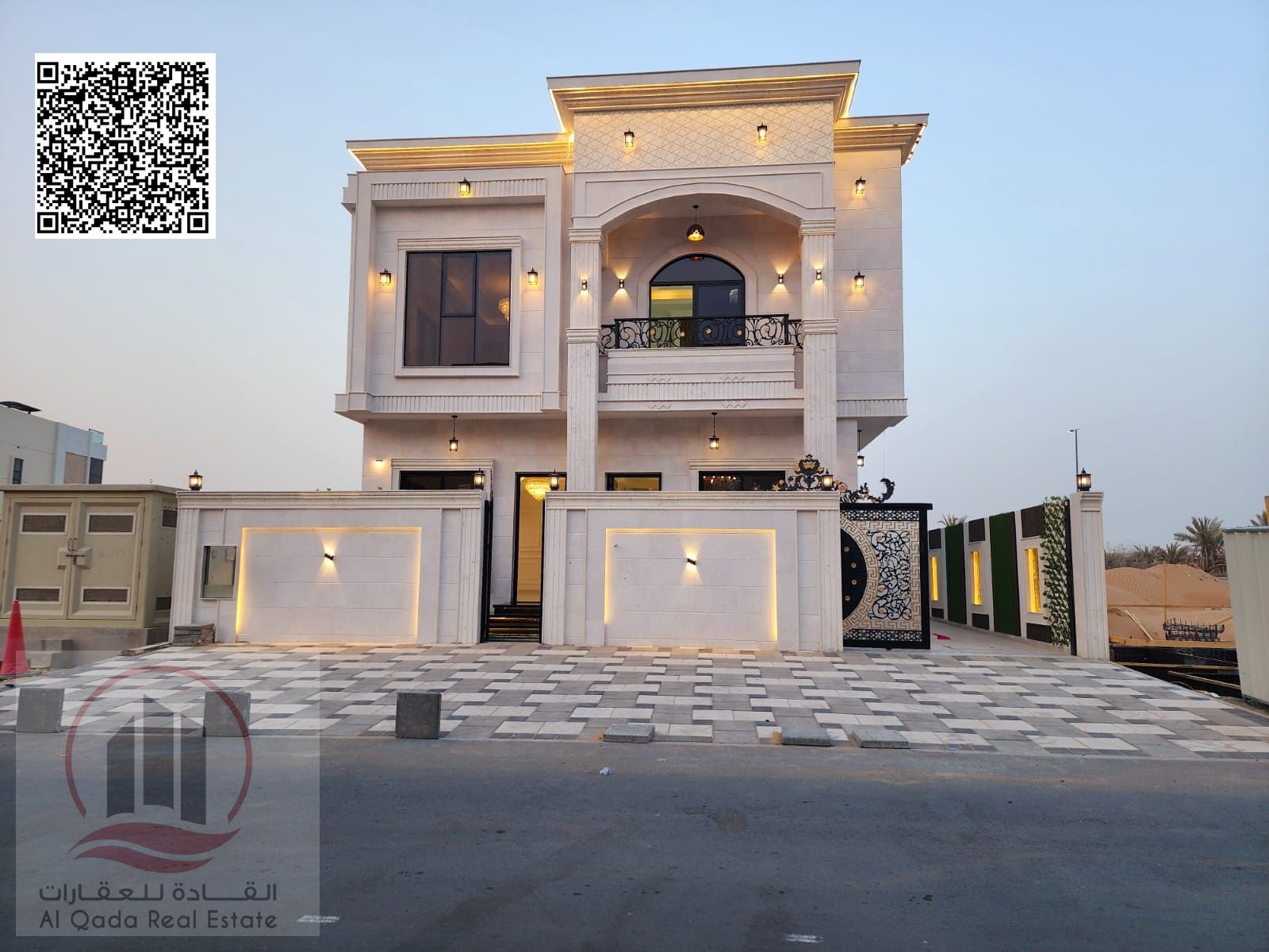 Villa for sale in Ajman, Al Helio 2 area, including registration fees (5 master bedrooms + large living room with sinks + large hall + maid's room + e