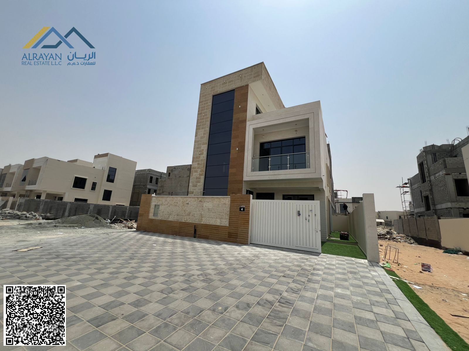For Sale – Luxury Villa in Al Zahia, Ajman | Two Floors + Roof | 6 Master Bedrooms | Majlis and Living Room with Washbasins | Private Swimming Pool
