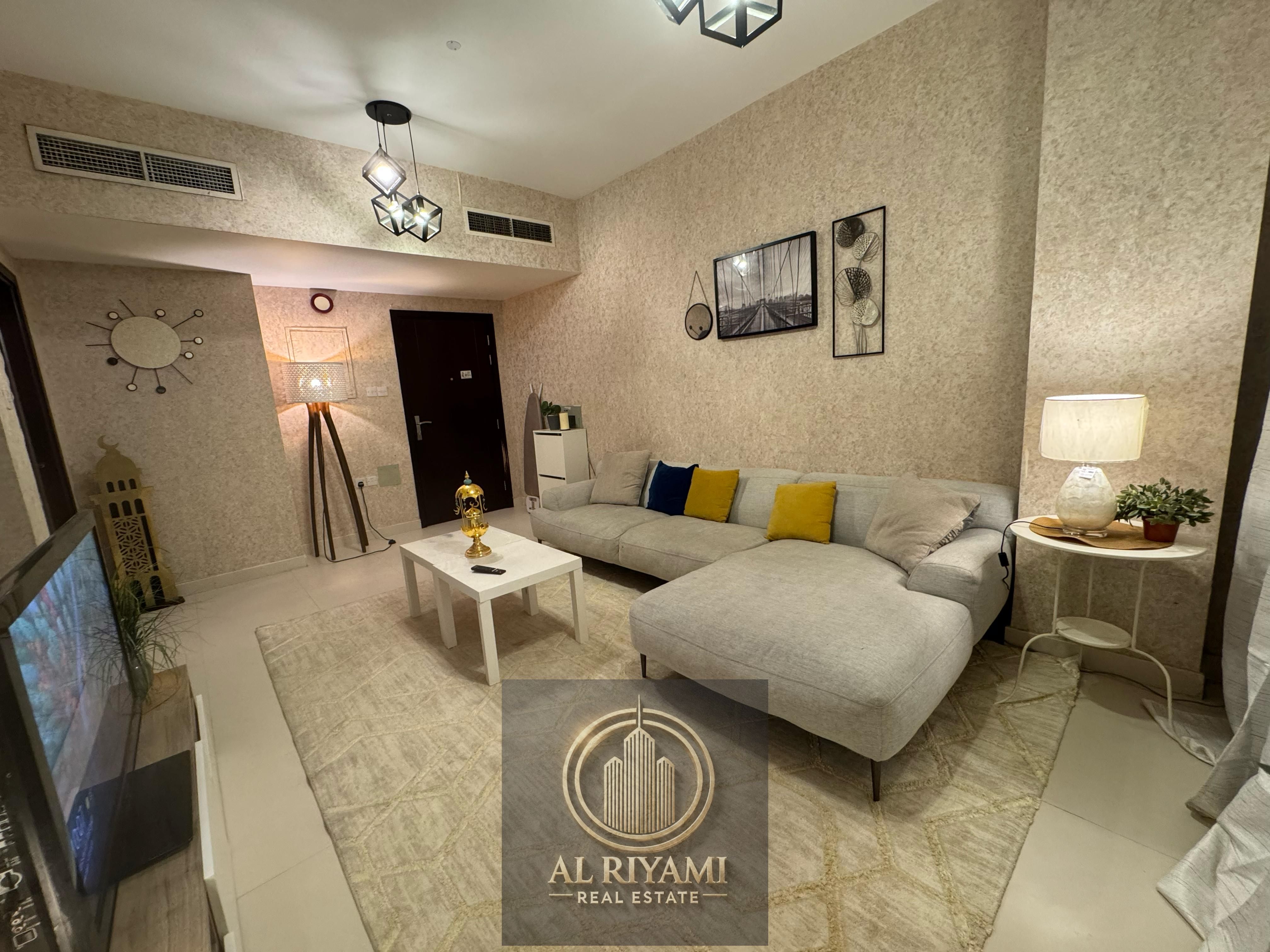 For monthly rent in AjmanThe most beautiful and luxurious room and hall (2 bathrooms) with a balcony and an open view