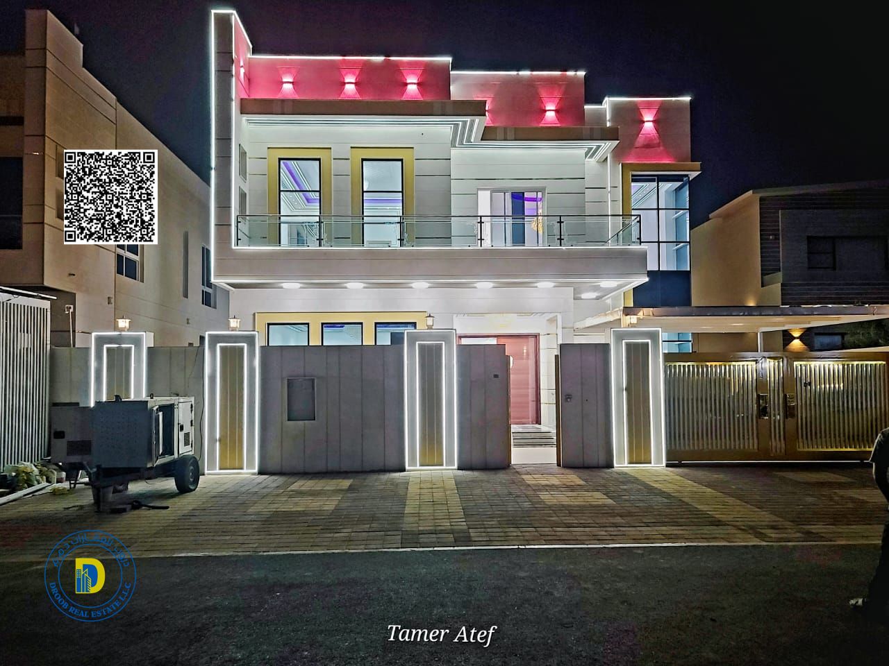 Enjoy the luxury of Al Rawda Villa, 3 floors, including air conditioning, spacious areas with pool, freehold and bank financing