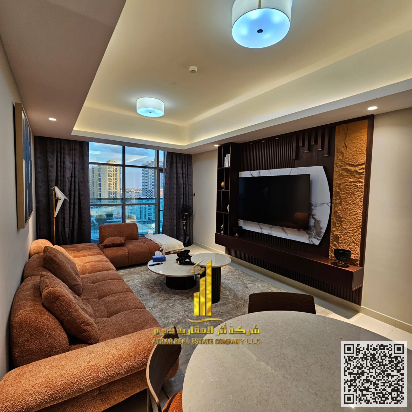 Luxury one-bedroom apartment with a balcony, gym, and swimming pool, fully furnished, for monthly rent in Ajman - Al Rashidiya 1 - Gulfa Tower