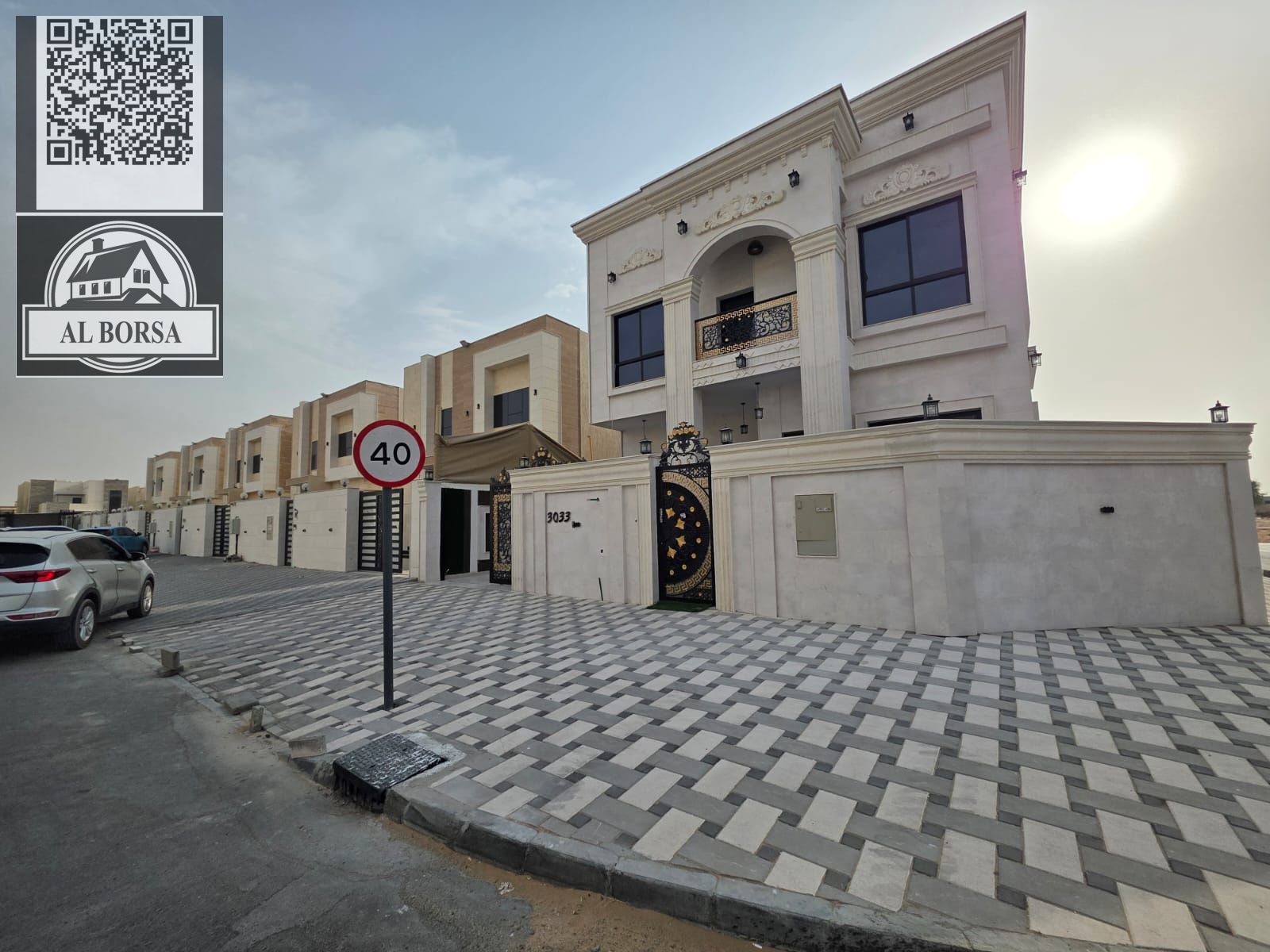 For sale: Luxurious corner villa in Al Helio area - Ajman A very prime location near Azha Residential Complex High-end custom finishing