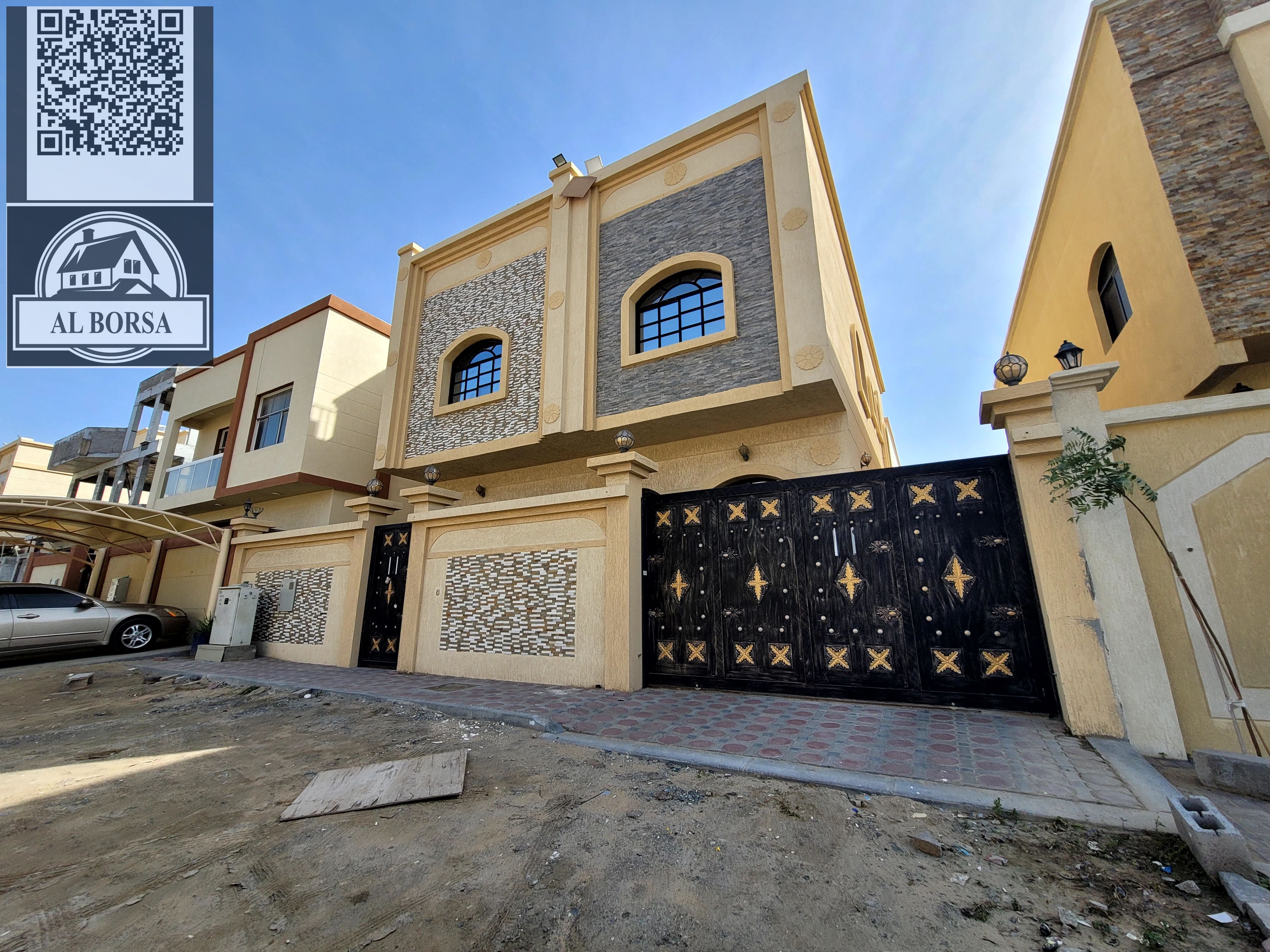 Villa for rent in Ajman, Al Helio area, 6 master rooms and 3 floors, at an attractive price
