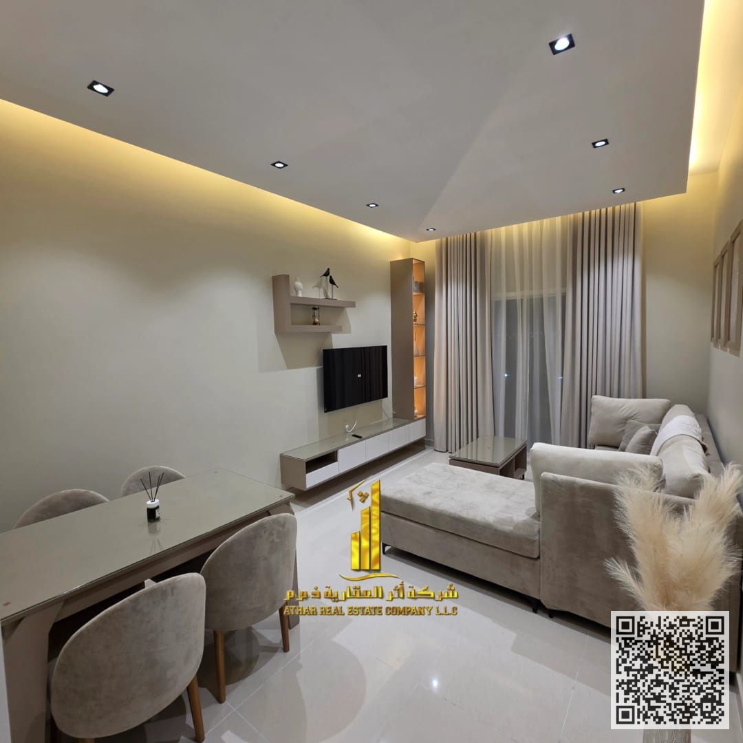 Luxury apartment (first tenant) one bedroom and a hall, newly furnished, for monthly rent in Ajman - Al Jurf 2 - next to Ajman University