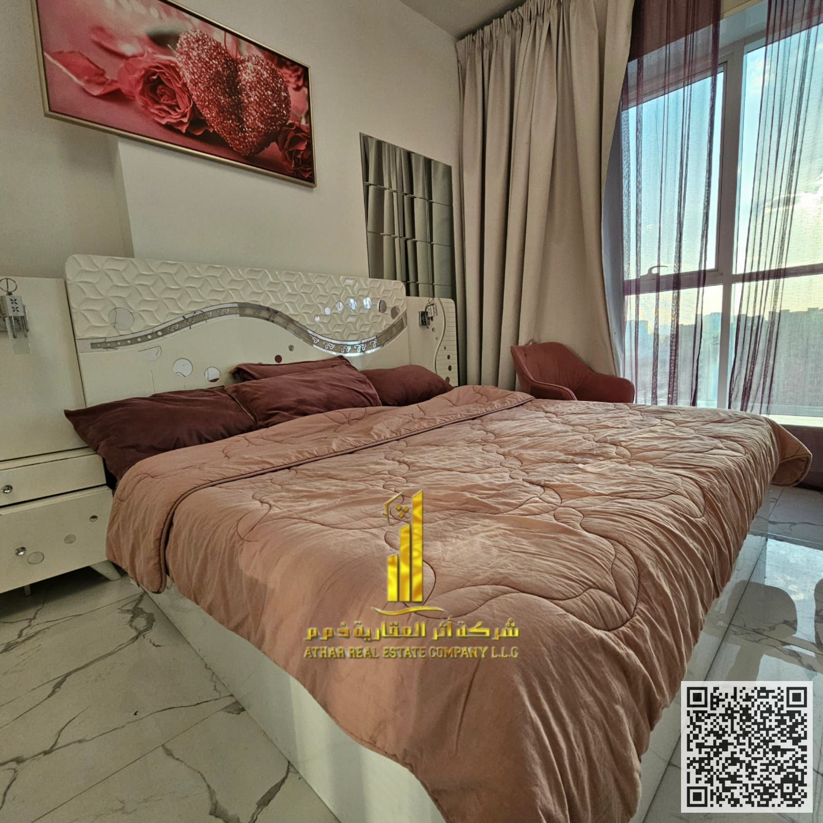 The most beautiful furnished one-bedroom apartment with a sea view for monthly rent in Ajman - Al Rashidiya 1 - Oasis Towers