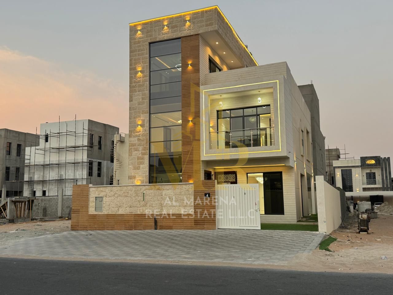 For Sale – Luxury Villa in Al Zahia – Ajman | 2 Floors + Rooftop | 6 Master Bedrooms | Majlis & Living Hall with Wash Area | Large Modern Kitchen |