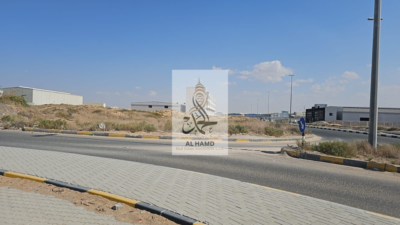 For sale direct from owner in the industrial Corner lands on road of umm Al thoob new industerial 12000