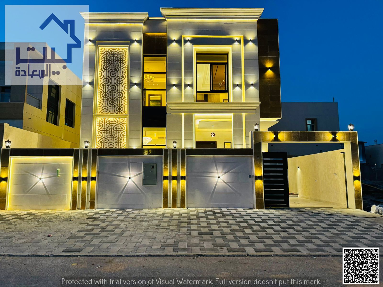 Villa for sale in the upscale Al Zahya neighborhood, spacious areas, modern designs, wonderful finishes, freehold for all nationalities, 100% bank f