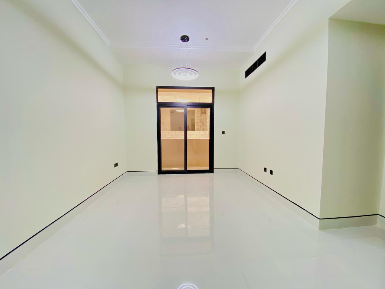 Like brand new luxury 1bhk with balcony and 2 washroom in aljada price 44k